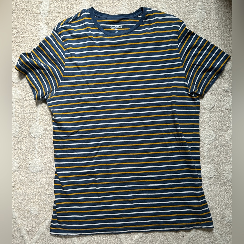 Goodfellow & Co. Navy and Mustard Striped Tee
